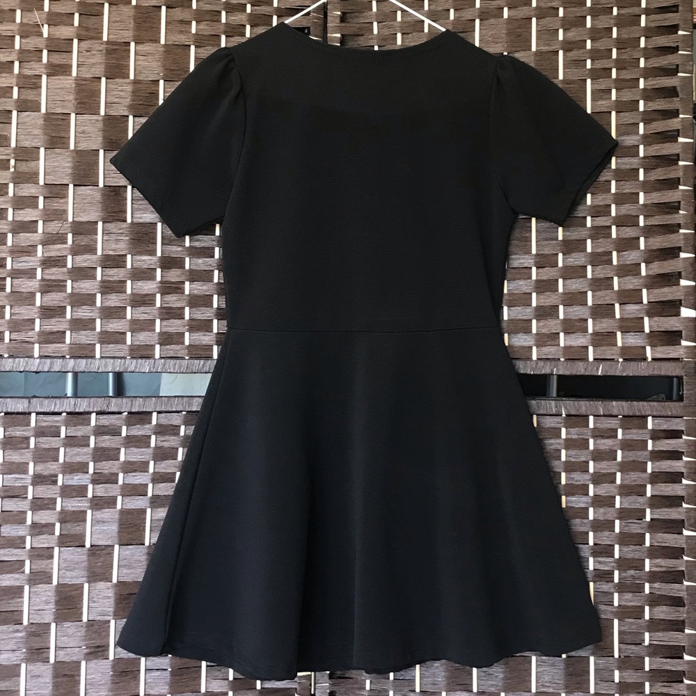 A-Line Mini Dress with Leather Detail - Picture 4 of 6